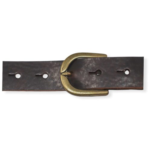 Womens dark brown leather dress belt with brushed brass buckle